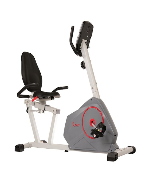 Bicicleta estática reclinada magnética con transmisión por correa Sunny Health & Fitness