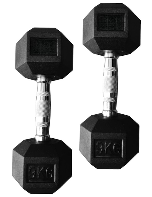 2 Mancuernas Kit Set Pesas 40 Lb 18.14kg C/u Hexagonales Fitness  Musculación Gimnasio En Casa
