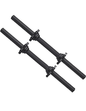 Kit De Pesas 50 Libras Negras Mancuernas Barra Recta Centurfit