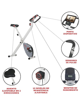 Bicicleta fija Sunny Health & Fitness acero y plástico