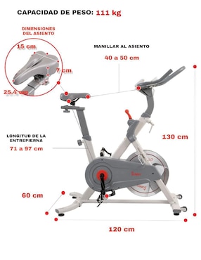 Bicicleta fija Sunny Health & Fitness acero y plástico