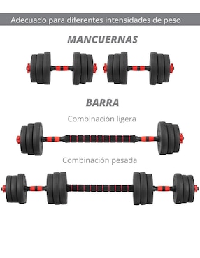Set mancuernas de peso variable Altera 10 kg 8 piezas