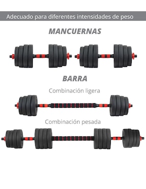 Set mancuernas de peso variable Altera 10 kg 8 piezas