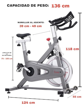 Bicicleta fija Sunny Health & Fitness acero y plástico