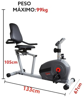 Bicicleta recumbente Sunny Health & Fitness acero y plástico