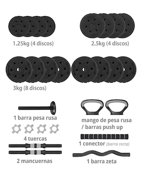 Set mancuernas de peso fijo Altera