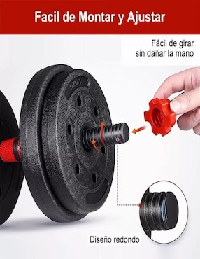 Set mancuernas de peso variable genérica 15 kg 12 piezas