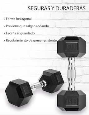 Set mancuernas de peso fijo X-Rush 6.8 kg 2 piezas