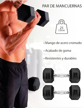 Mancuerna de peso fijo X-Rush 11.3 kg 2 piezas
