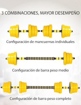 Mancuerna de peso variable Live Gear Fitness 30 kg 2 piezas