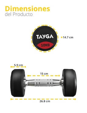 Set mancuerna de peso fijo Tayga 20 kg 2 piezas