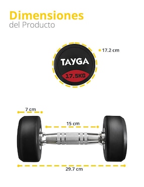 Mancuerna de peso fijo Tayga 17.5 kg