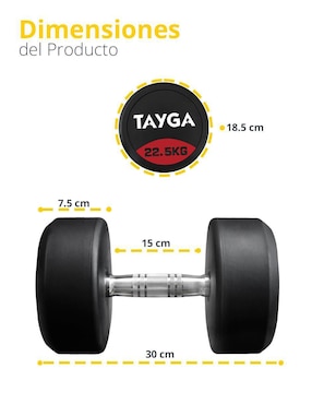Mancuerna de peso fijo Tayga 22.6 kg