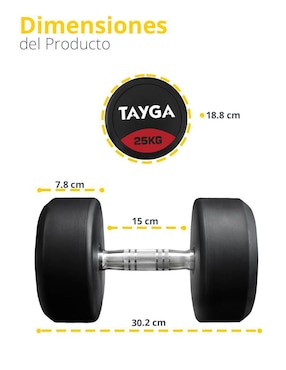 Mancuerna de peso fijo Tayga 25 kg