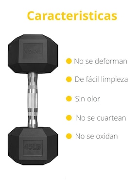 Mancuerna de peso fijo Tayga 22.6 kgs