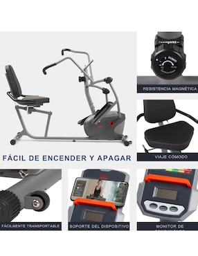 Bicicleta recumbente Sunny Health & Fitness acero