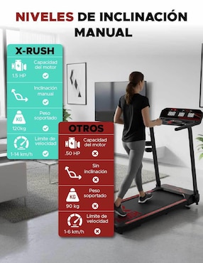 Caminadora semiprofesional X-rush plegable