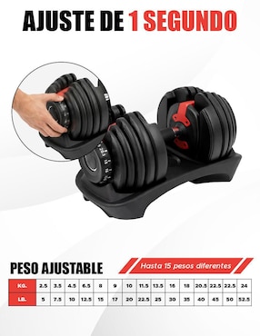 Mancuerna de peso variable X-Rush 24 Kg