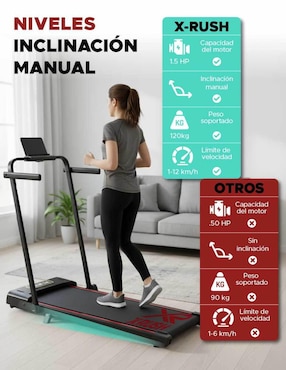 Caminadora profesional X-Rush eléctrica plegable