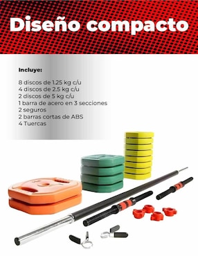 Set mancuernas de peso variable X-Rush 30 kg 21 piezas
