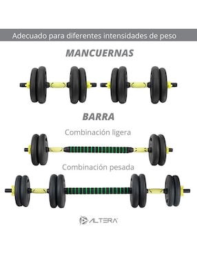 Set mancuernas de peso variable Altera 20 kg 24 piezas