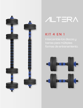 Set mancuernas de peso variable Altera 15 kg 15 piezas