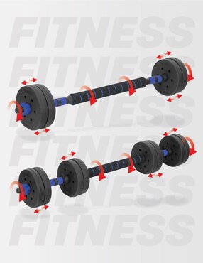 Set mancuernas de peso variable Altera 15 kg 15 piezas