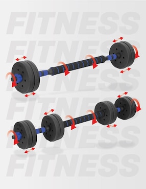 Set mancuernas de peso variable Altera 20 kg 23 piezas