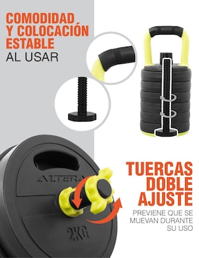Set mancuernas de peso variable Altera diferentes pesos 28 piezas
