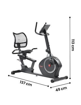 Bicicleta recumbente Sunny Health & Fitness acero inoxidable