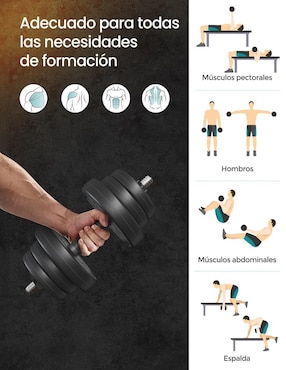 Set mancuernas de peso variable Songmics Home 20 kg 2 piezas