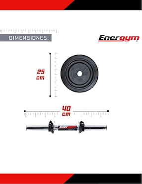 Set mancuernas de peso variable Energym 10 kg 2 piezas