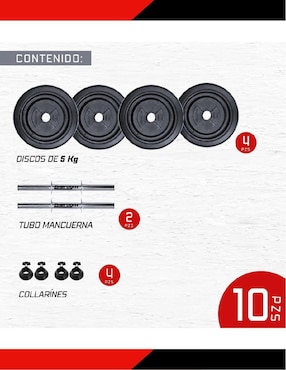 Set mancuernas de peso variable Energym 10 kg 2 piezas