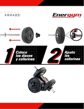 Set mancuernas de peso variable Energym 10 kg 2 piezas