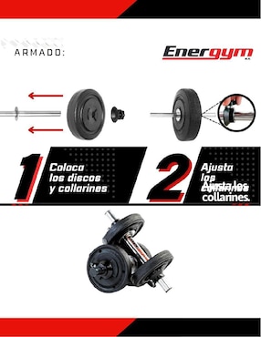 Set mancuernas de peso variable Energym 10 kg 2 piezas