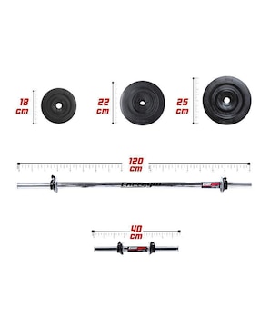 Set de pesas Energym de entrenamiento adulto