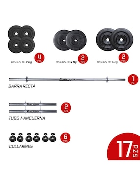 Set de pesas Energym de entrenamiento adulto