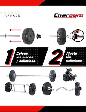 Set de pesas energym de entrenamiento adulto