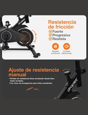 Bicicleta fija Droplet modelo SP4PLUS de acero