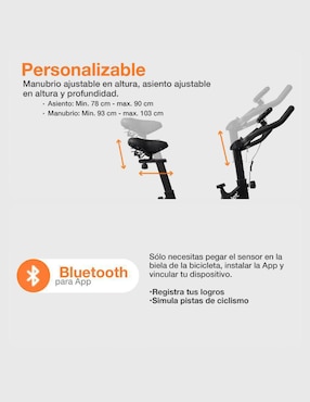 Bicicleta fija Droplet modelo SP4PLUS de acero