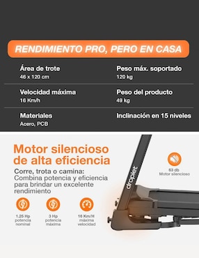 Caminadora casera Droplet RN525 plegable