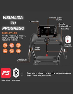 Caminadora casera Droplet RN525 plegable