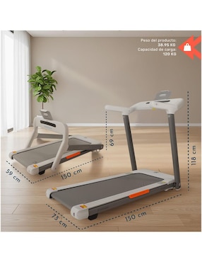 Caminadora Eléctrica Profesional 2.5 HP Sensor Pulso Centurfit