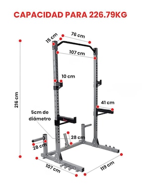 Rack de 1 compartimento Sunny Health & Fitness Entrenamiento