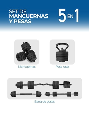 Kit mancuernas de peso variable Altera 40 kg 27 piezas