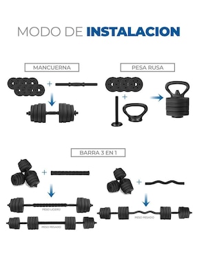 Kit mancuernas de peso variable Altera 40 kg 27 piezas