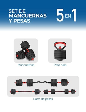 Kit mancuernas de peso variable Altera 40 kg 27 piezas