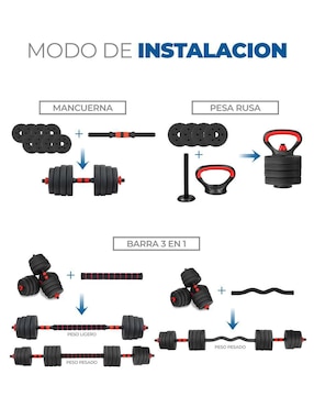Kit mancuernas de peso variable Altera 40 kg 27 piezas