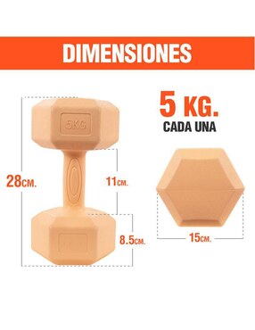 Set mancuernas de peso fijo Altera 10 kg 2 piezas
