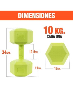 Set mancuernas de peso fijo Altera 20 kg 2 piezas